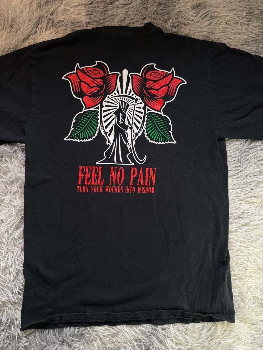 Empyre Feel No Pain Grim Reaper Roses Graphic T-Shirt
